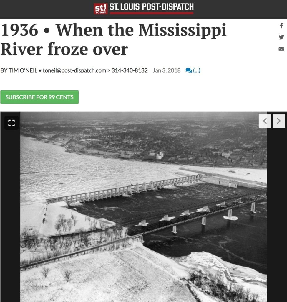 Mississippi river freeze