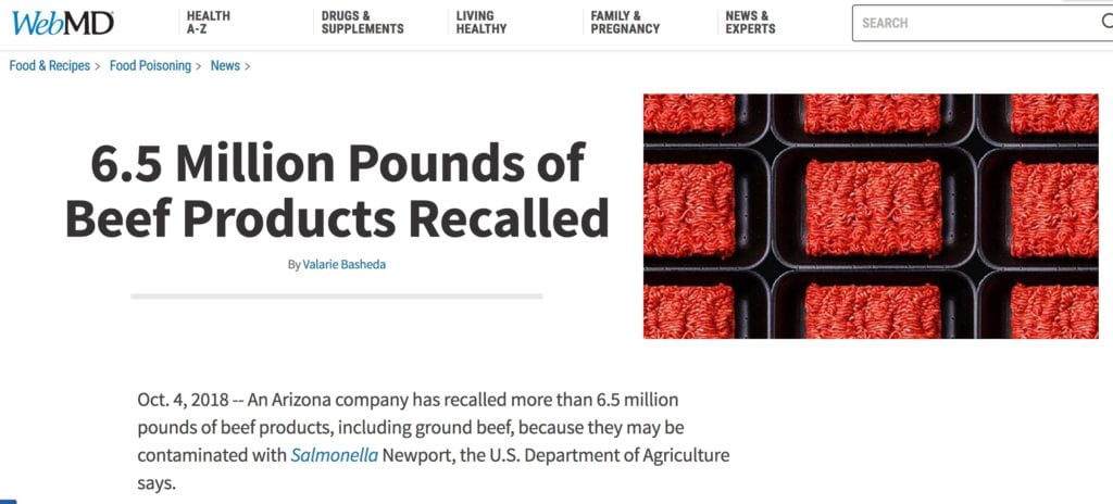 Beef product recall