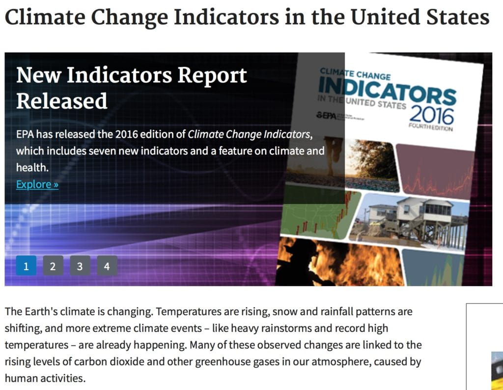 Climate Change Indicators November, 2018