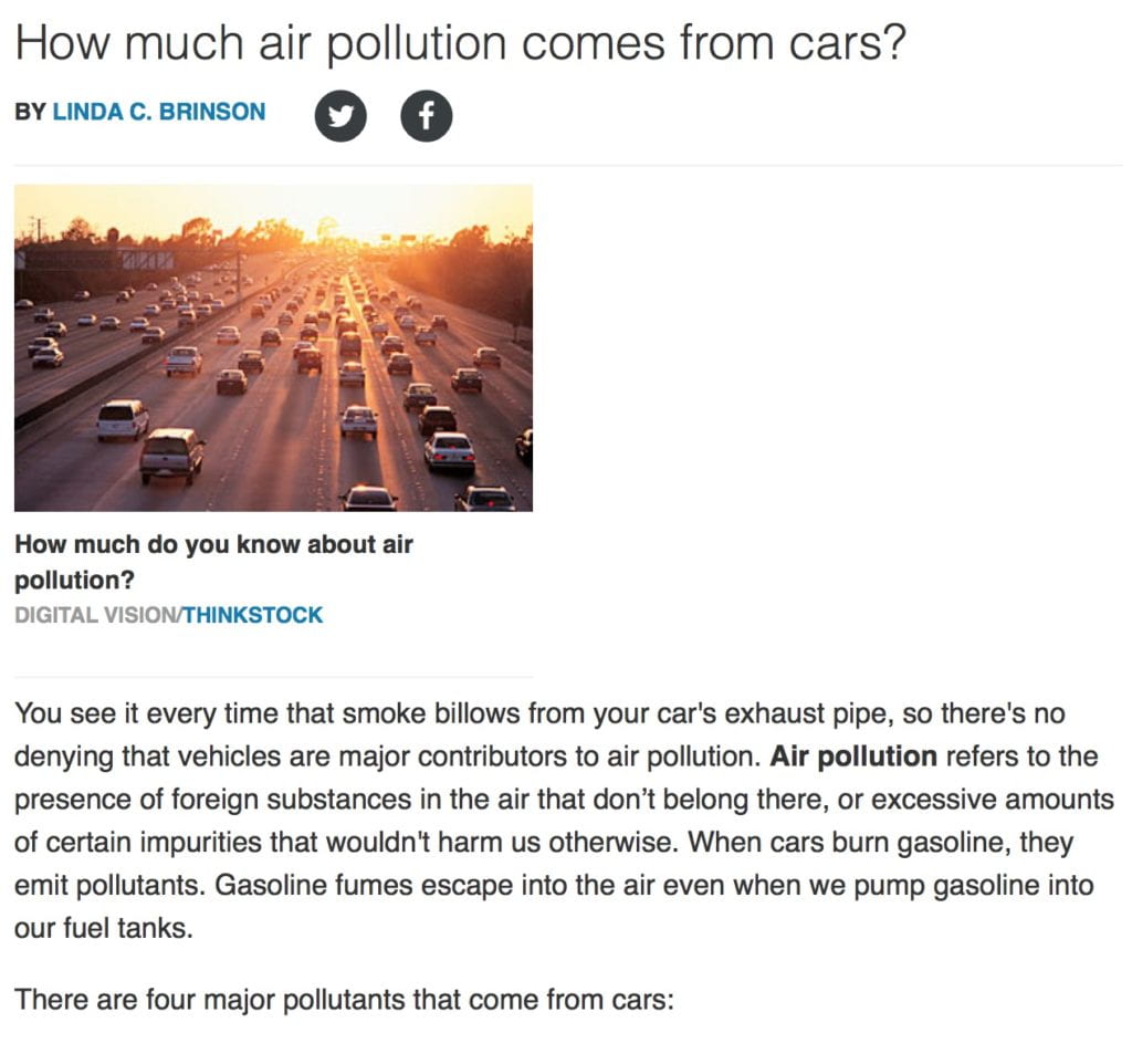 pollution from cars