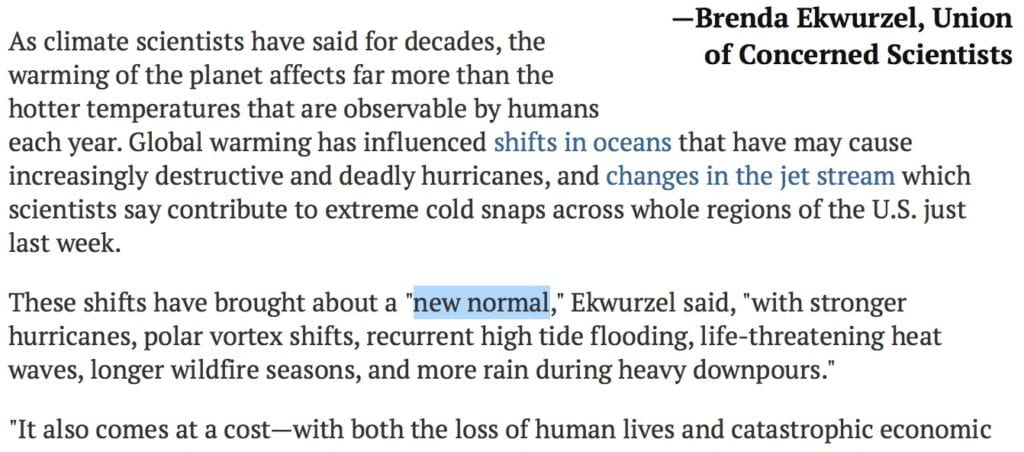 Shifting baseline of climate: adaption or delusion?