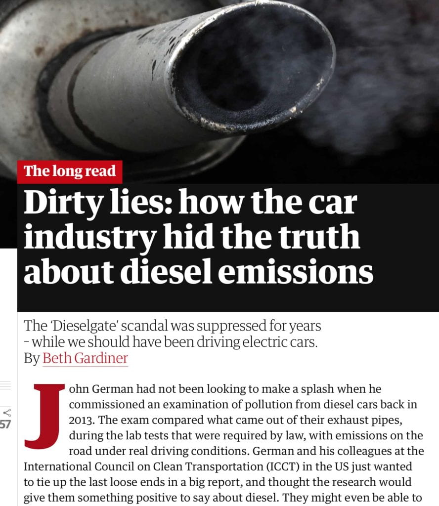 Dirty lies: how the car industry hid the truth about diesel emissions