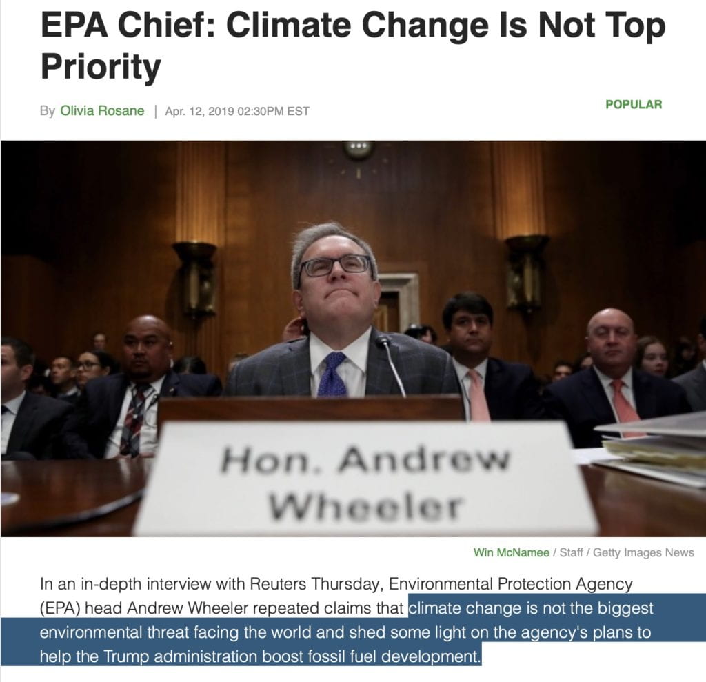 Climate Change Not Top Priority