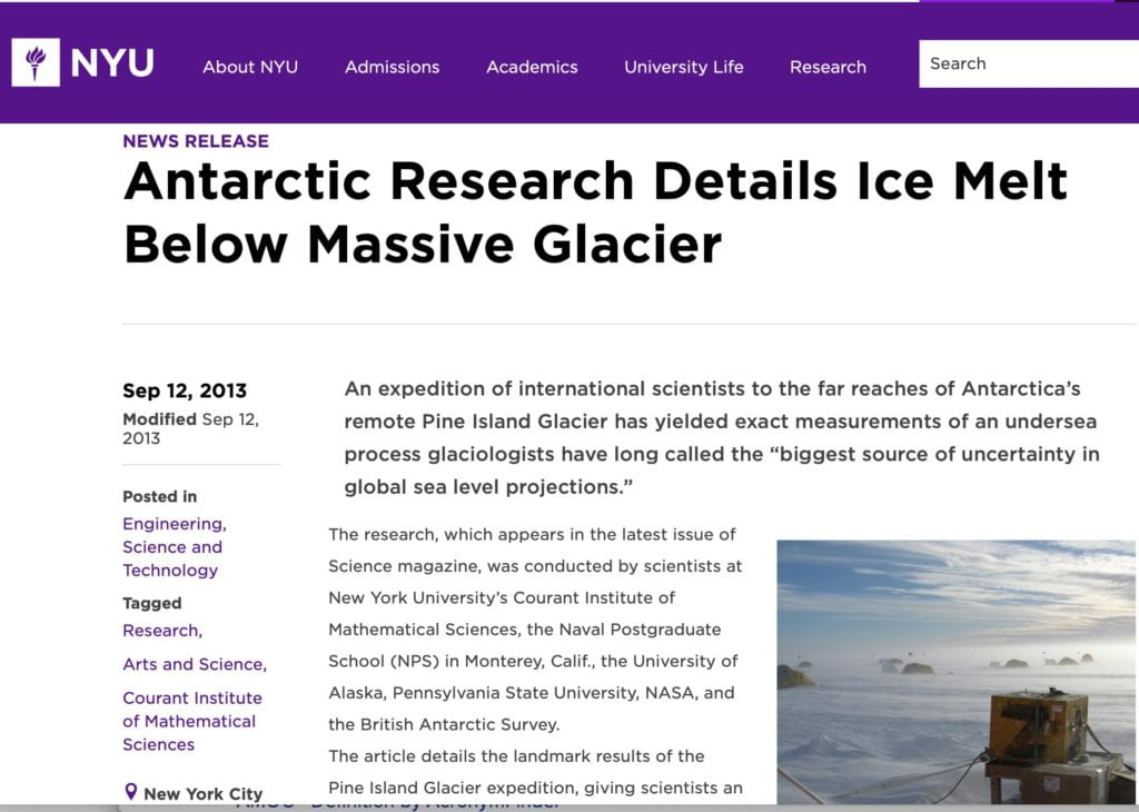 Antarctic research details ice melt below massive glacier