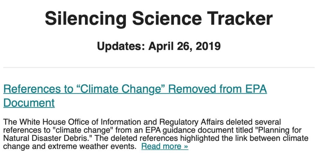 "Climate Change" removed from EPA site