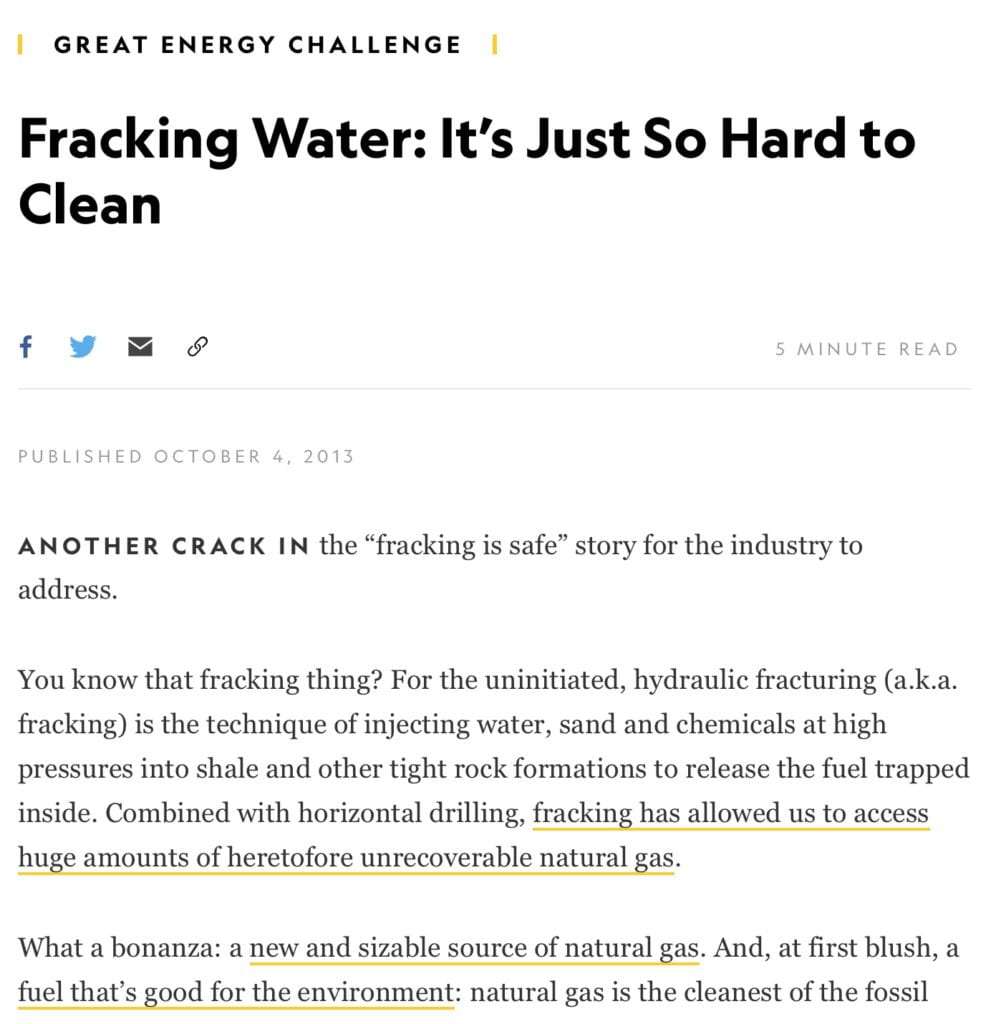 Fracking Water: It’s Just So Hard to Clean