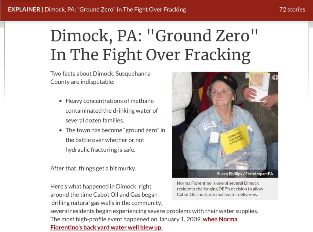 Dimock, PA: "Ground Zero" In The Fight Over Fracking