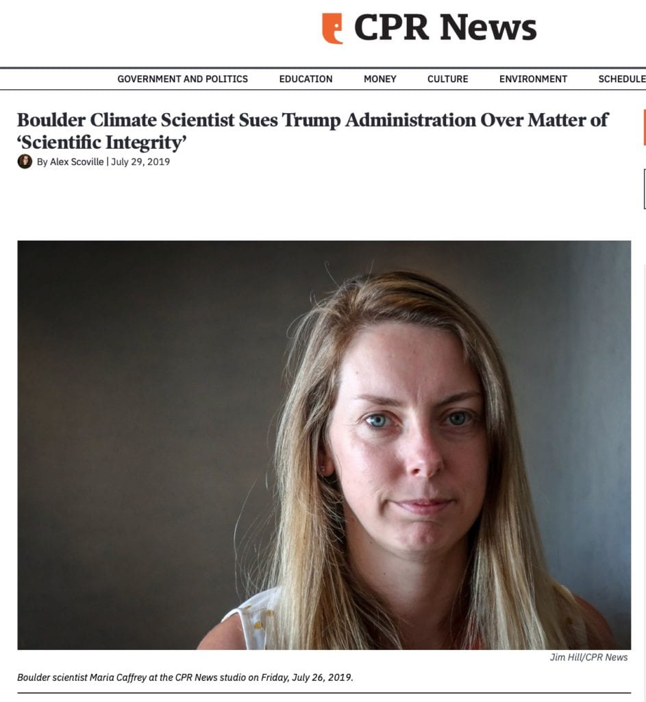 Boulder Climate Scientist Sues Trump Administration Over Matter of ‘Scientific Integrity’ By Alex Scoville July 29, 2019