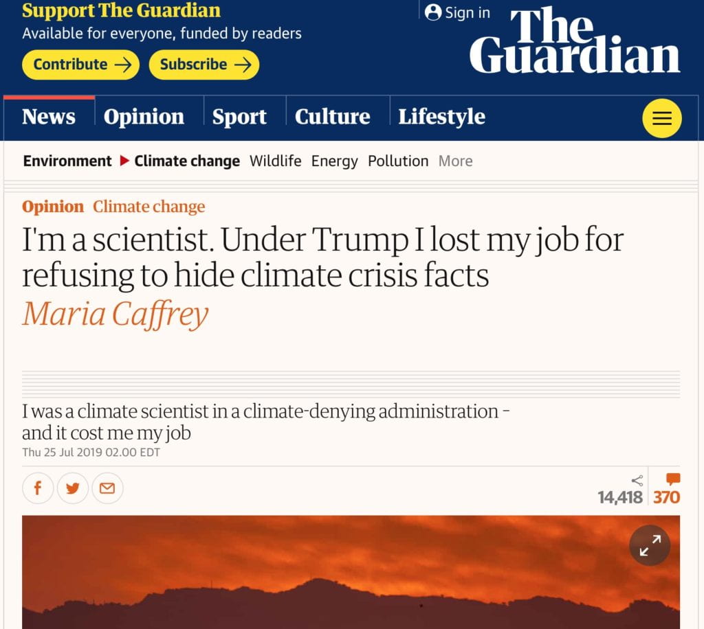 I lost my job for refusing to hide climate crisis facts Maria Caffrey