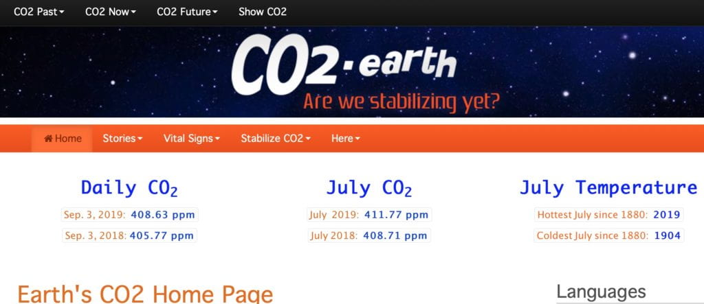 CO2 Earth splash page