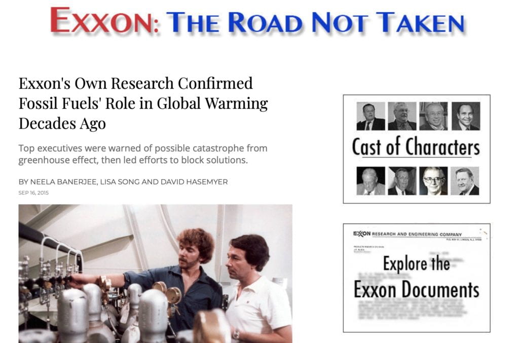 Exxon's Own Research Confirmed Fossil Fuels' Role in Global Warming Decades Ago