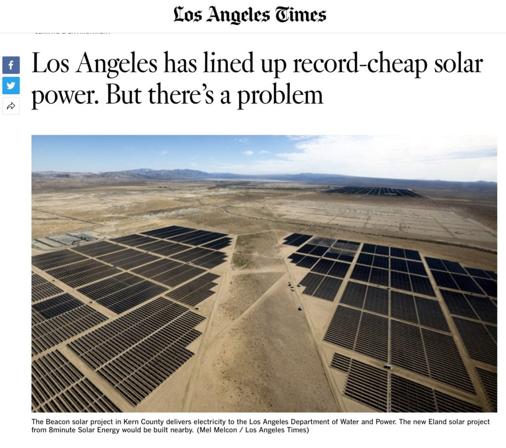 Record cheap solar power for LA