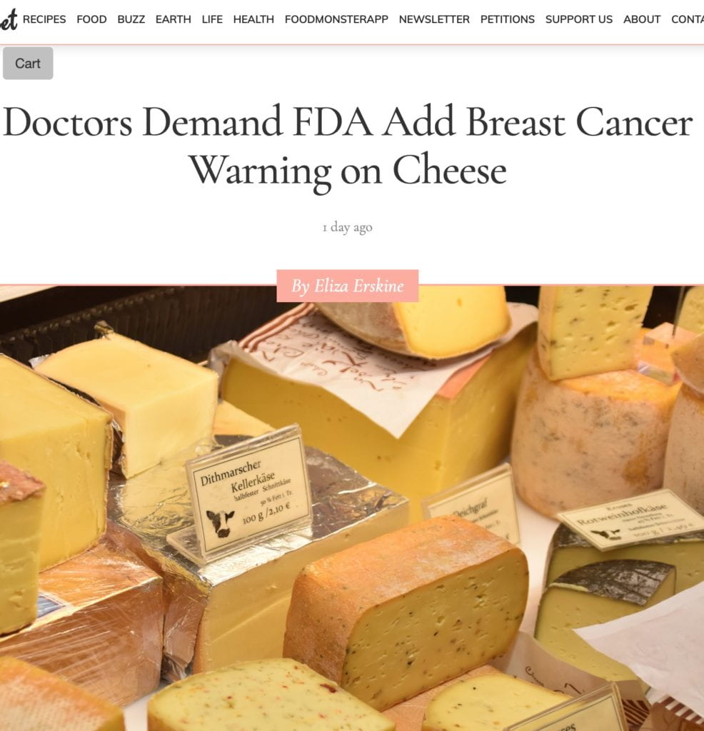 Doctors want FDA to put warning label on cheese