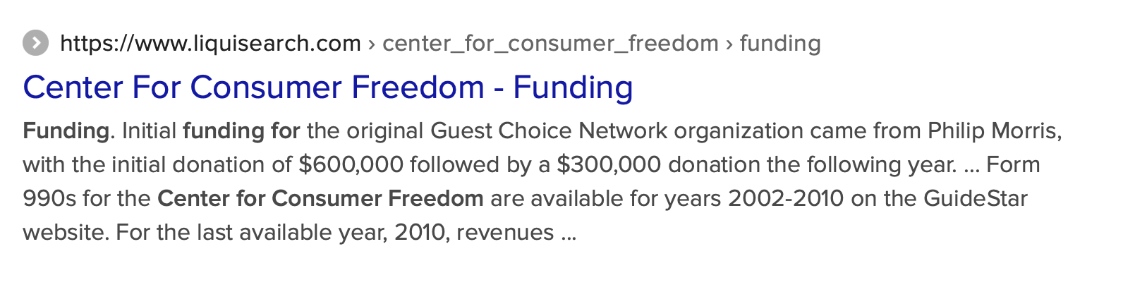 Summary *Founded in 1995 as the Guest Choice Network  *Phillip Morris provided $600,000 in seed money for the organization  * Restaurant, tobacco company funds were used to fight restaurant smoking bans  * Over 40% of expenses funneled to Center for Consumer Freedom (CCF) founder Rick Berman’s lobbying shop  *Payments to Berman lobbying firm led Charity Navigator to post donor advisory against CCF  *TIME: Attacks on Humane Society “a low blow”  Center for Consumer Freedom Originally Funded by Tobacco and Restaurant Industries to Fight Bans on Smoking in Restaurants