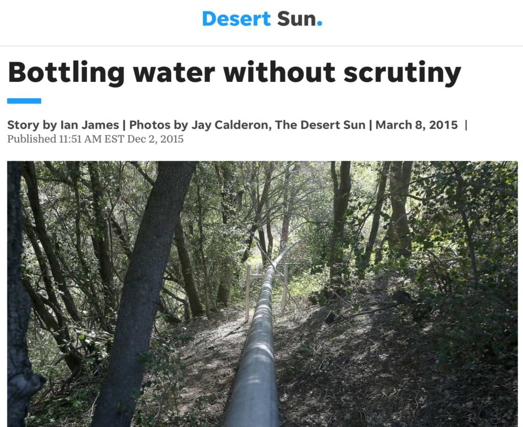 Desert Sun: Nestle bottling water without scrutiny 