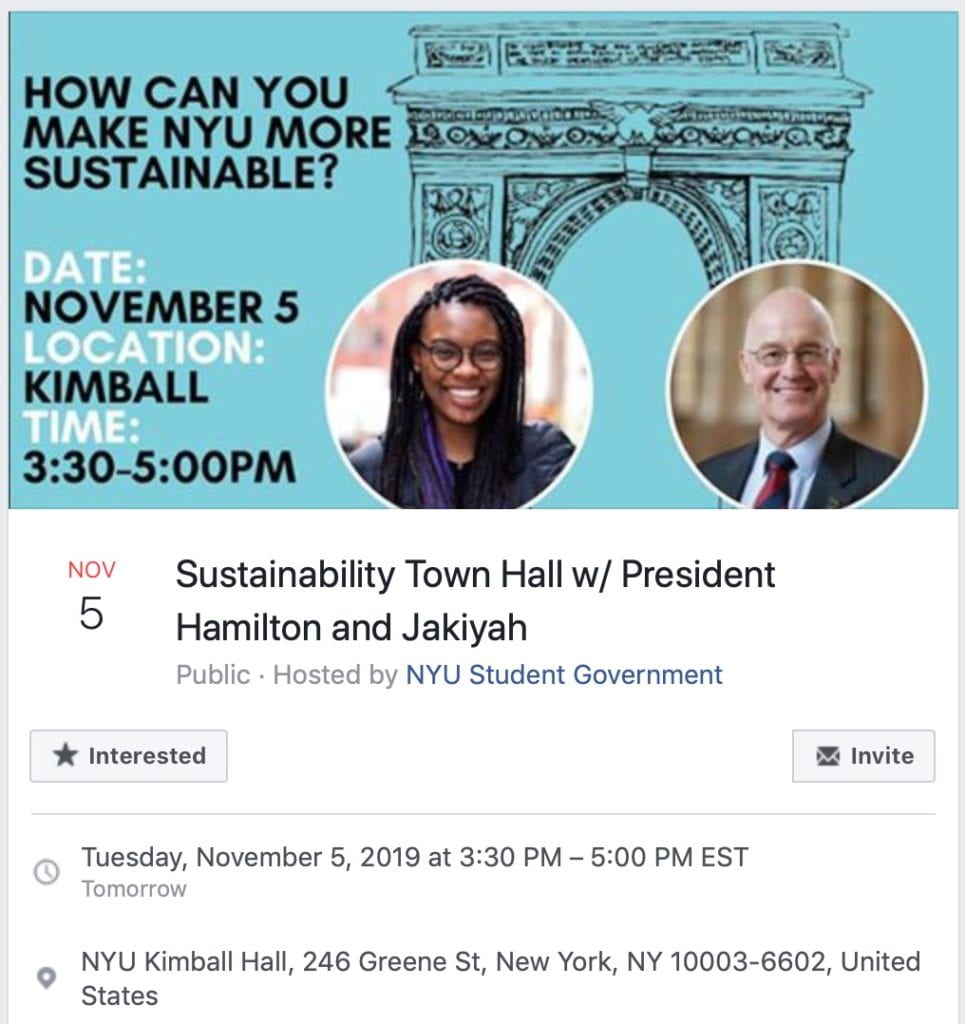 NYU Sustainability Town Hall 