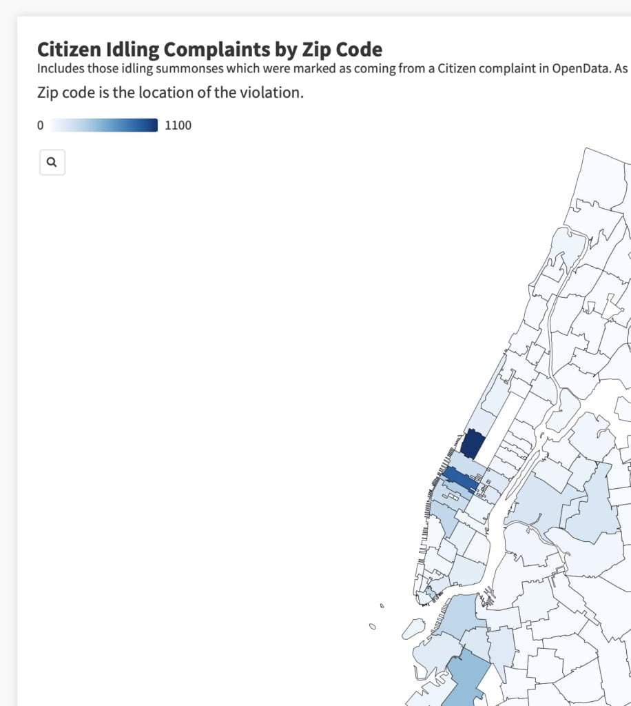 Includes those idling summonses which were marked as coming from a Citizen complaint in OpenData. As of 09/17/2020.