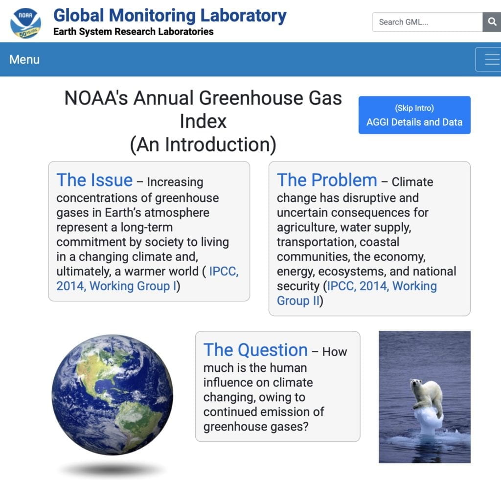 link to NOAA page: How much is the human influence on climate changing, owing to continued emission of greenhouse gases?