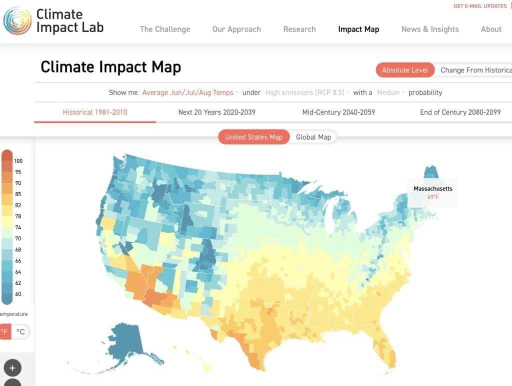 Climate Impact Map Absolute Level Change From Historical