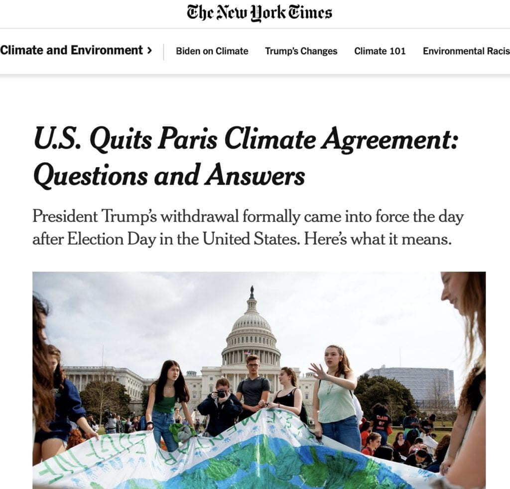 U.S. Quits Paris Climate Agreement: Questions and Answers