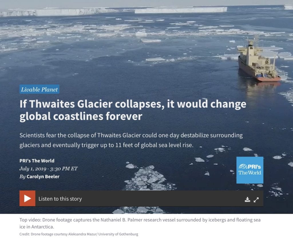 If Thwaites Glacier collapses, it would change global coastlines forever Scientists fear the collapse of Thwaites Glacier could one day destabilize surrounding glaciers and eventually trigger up to 11 feet of global sea level rise.