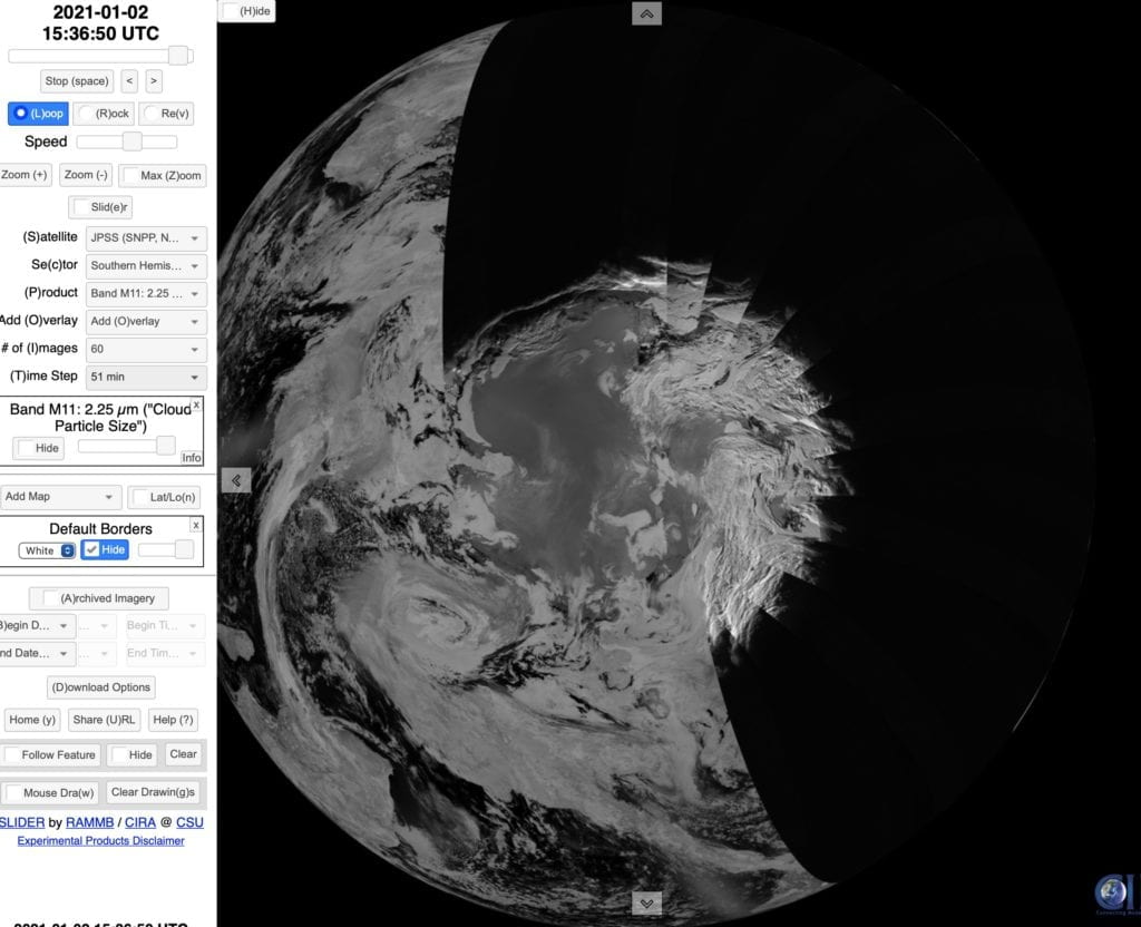 Animated satellite imagery of Earth