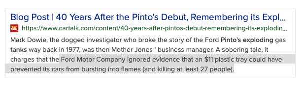 Mark Dowie, the dogged investigator who broke the story of the Ford Pinto's exploding gas tanks way back in 1977, was then Mother Jones' business manager. A sobering tale, it charges that the Ford Motor Company ignored evidence that an $11 plastic tray could have prevented its cars from bursting into flames (and killing at least 27 people). It was Dowie's first big story for the magazine, published after a six-month investigation.