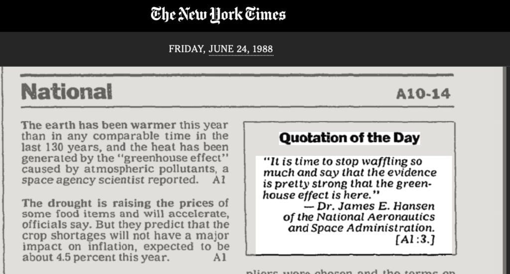 Hansen, NYT 1988