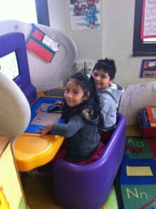 picture of 2 children playing