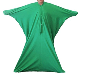 Green wearable blanket shaped like a star