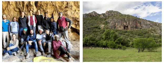 image of Boomplaas Cave, South Africa and research team