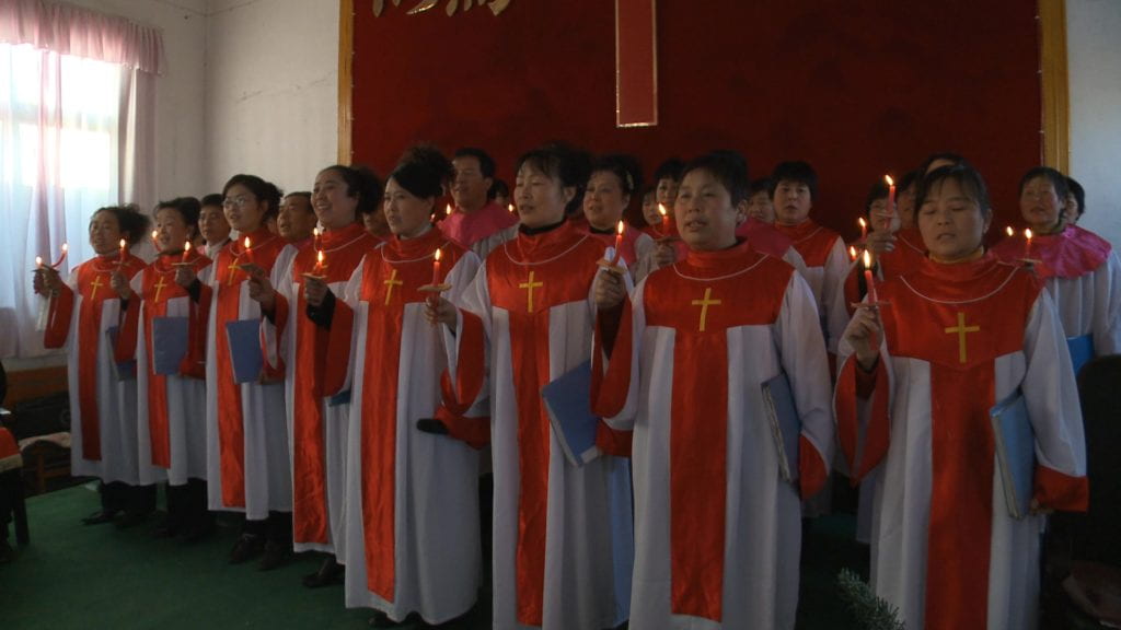 Still from "Preachers" by Lin Xin