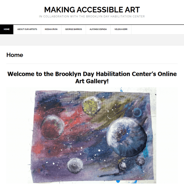 screenshot of homepage of Making Accessible Art website 