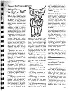 Article from newsletter "The Quality of Life in Loisaida" that describes rent strikes, and how to reclaim one's building from a neglectful landlord