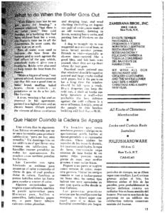 article from the newsletter "The Quality of Life in Loisaida" (1978) describing how to heat an apartment in the case of a boiler not being maintained by a landlord