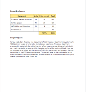 Budget request