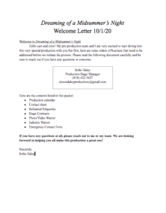 mock welcomeletter