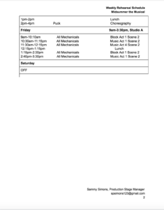 Mock Schedule Page 2