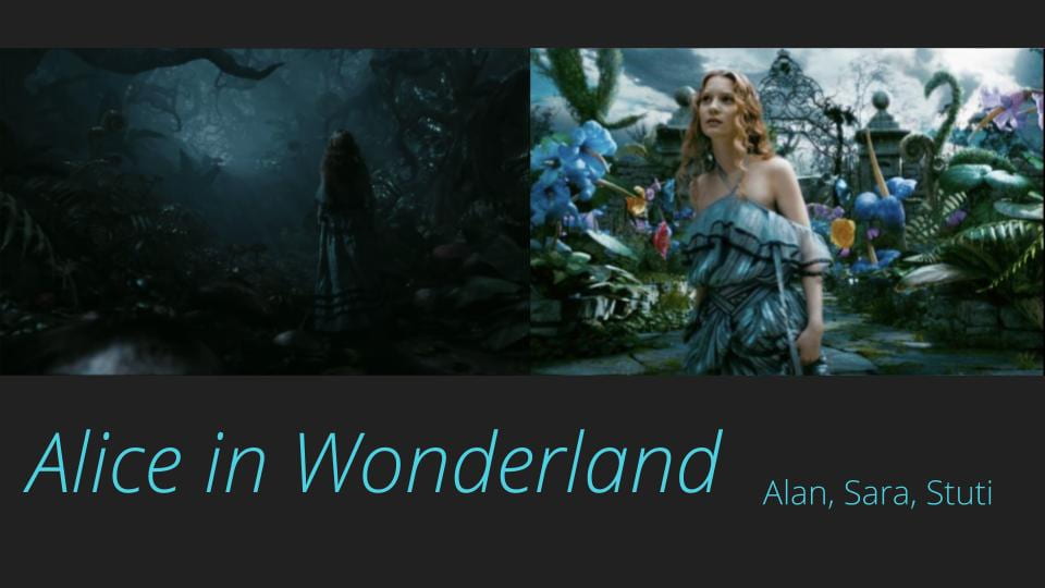 Opening slide to a deck on Alice and Wonderland