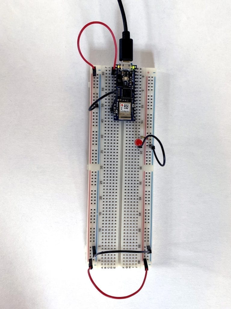 A failed circuit with the LED not lit up. 