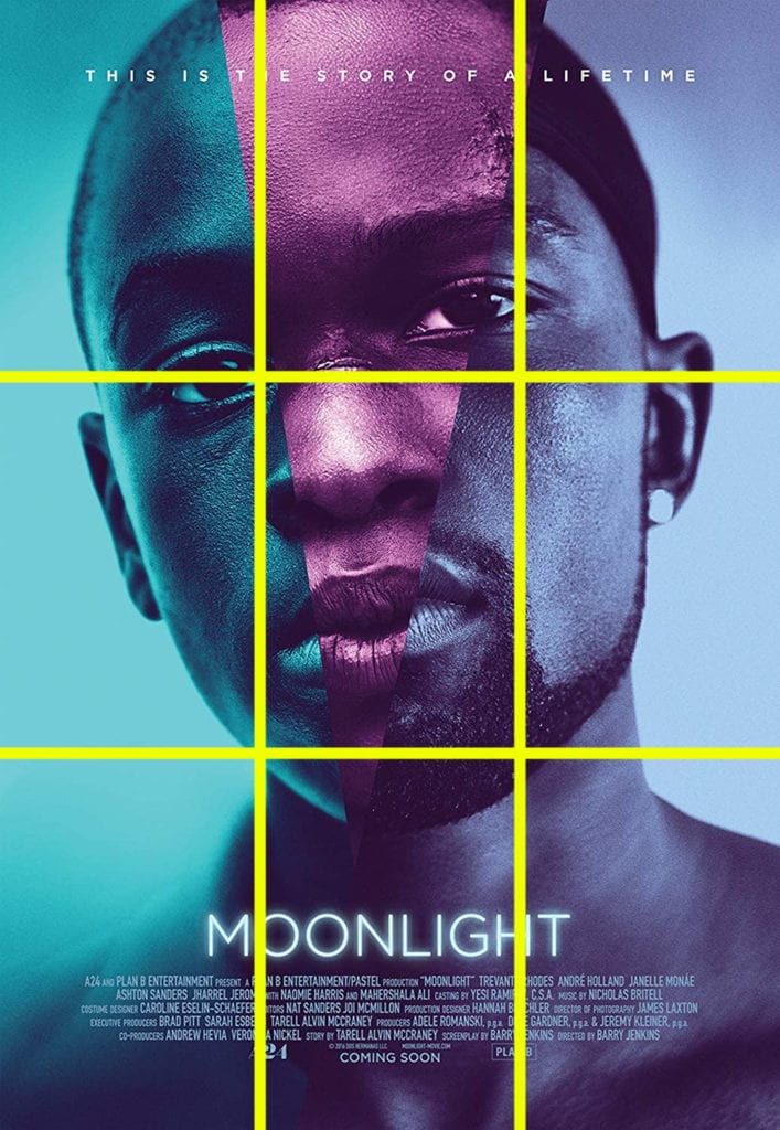 Moonlight movie poster with framing layout lines 