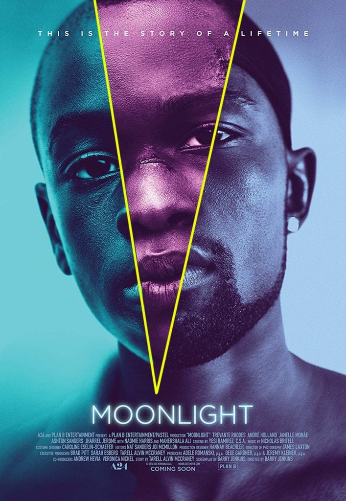 Moonlight movie poster with framing layout lines