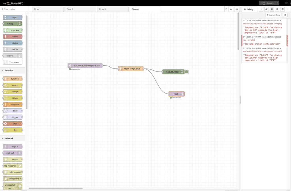 Node-Red and MQTT