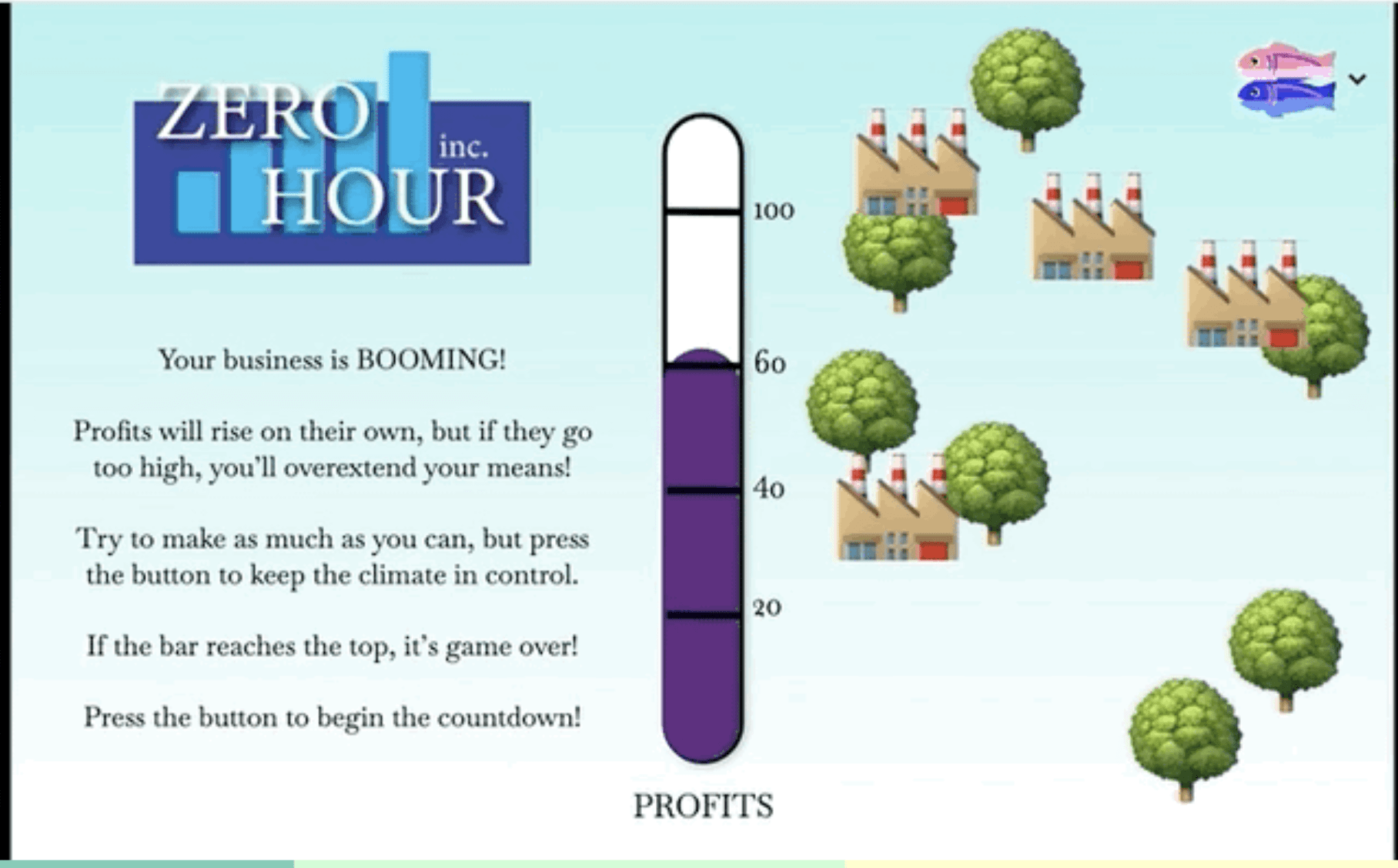 Game describing tipping point in climate science.