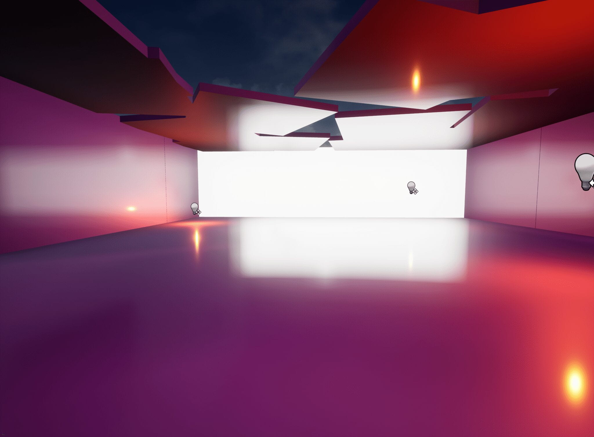 Purple room with glowing light