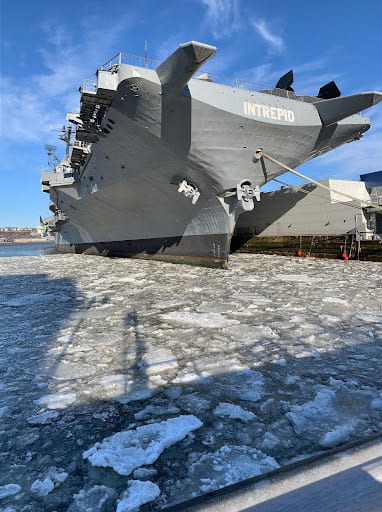 The U.S.S. Intrepid, an aircraft carrier turned museum.