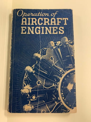 One of the manuals, titled "Operation of Aircraft Engines."