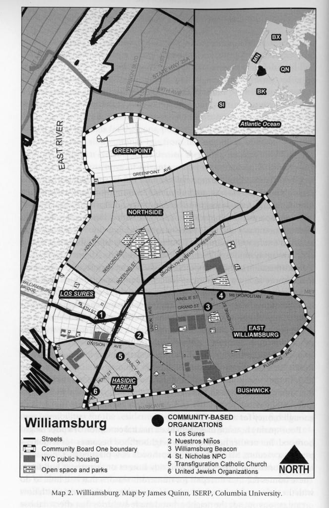 Map of Williamsburg, Brooklyn's community-based organizations