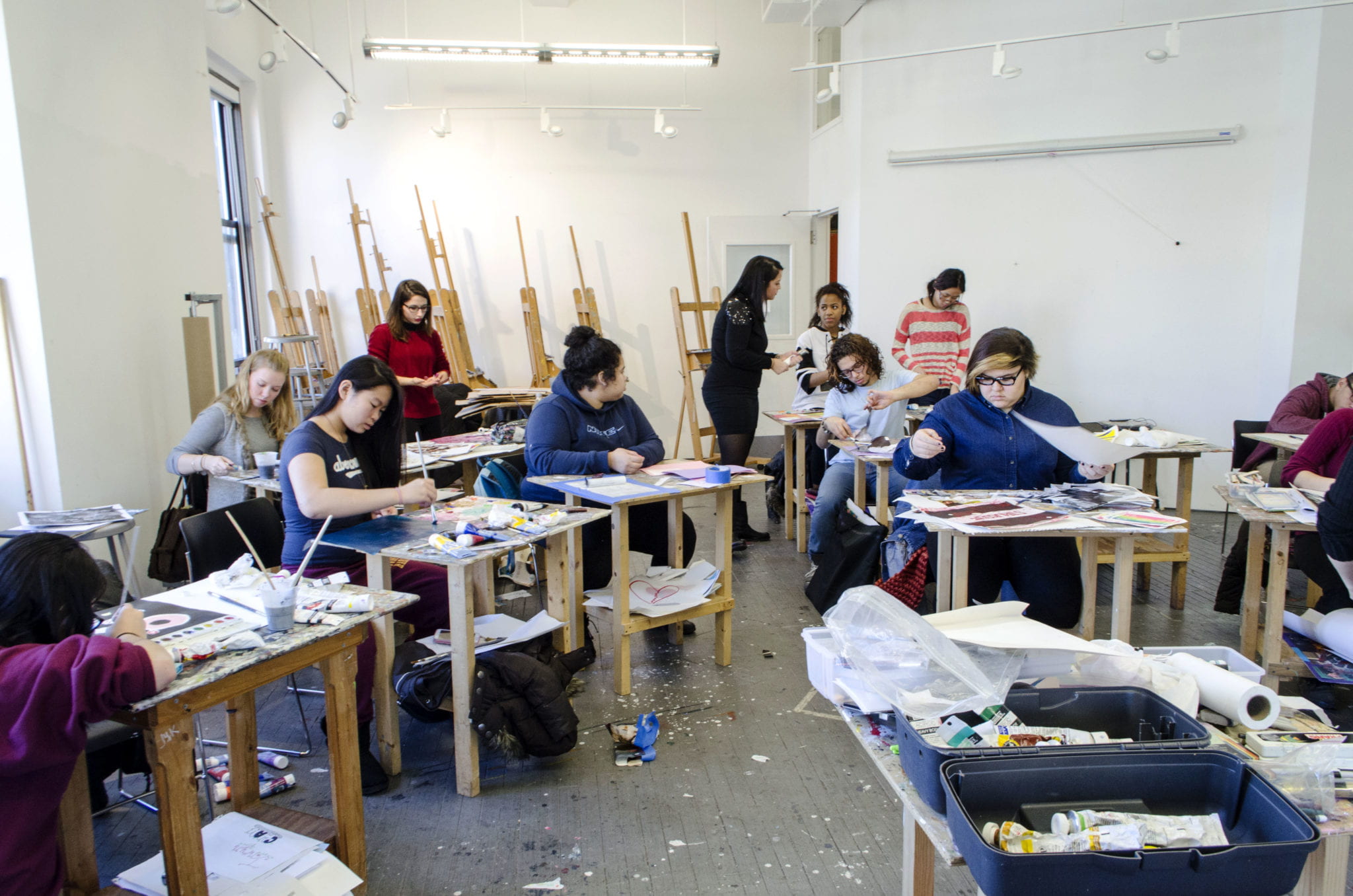 Students working in the studio.