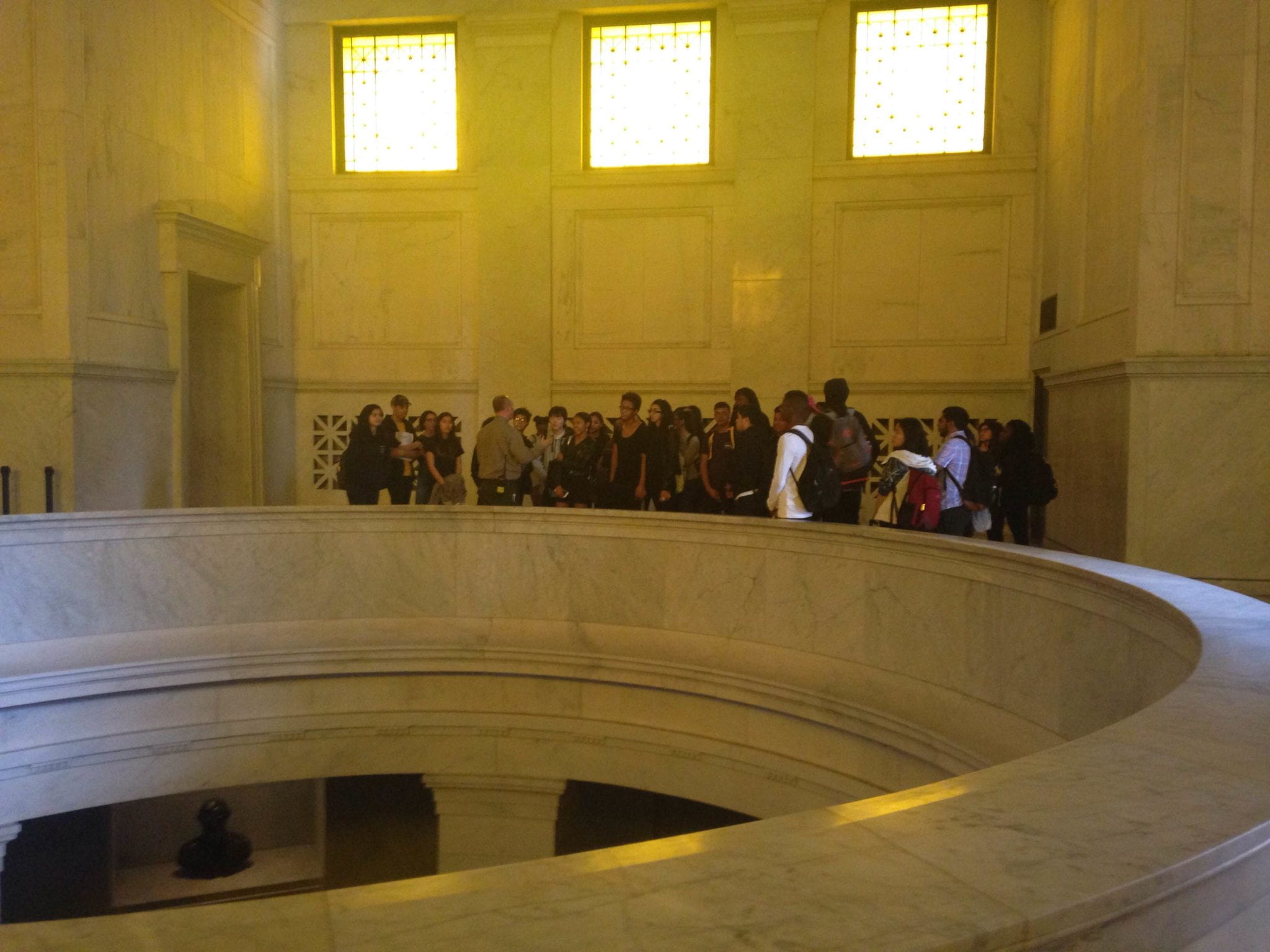 Students on a class tour. 